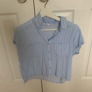 a loose button up t shirt